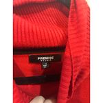 Premise Studio  Red Turtleneck Sweater Black Trim Long‎ Sleeve Knit Top Photo 2