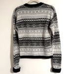 Burberry  Brit Black Gray fair isle winter crewneck sweater wool cashmere M crop Photo 7