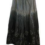 Zero Zero Cotton Gray black ombre tie dye embellished Maxi Skirt boho whimsigoth Size L Photo 0