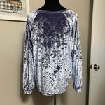 Project RUNWAY Women’s Blue Velvet Poet’s Sleeve XL Top Chic Party Elegant Photo 6