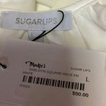 Sugar Lips NEW White Sheldyn Square Neck Boxy Tie Sleeveless Tank Top Size L Photo 2