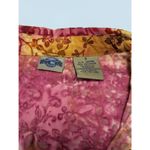 Vintage Velour Floral Paisley Button Down Shirt Yellow Pink Velvet Western Lace Photo 2