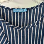 J. McLaughlin  JENN STRIPED SLEEVELESS CREW NECK COTTON TIE WAIST SHEATH DRESS Photo 6