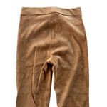 Ecru Stretch Leather Camel Tan Leggings Size Medium High Waist Sueded Photo 4