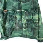 Free People  Slouchy Military Jacket Womens L Green Camo 100% Cotton Utility Photo 2