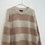 American Eagle Jegging Fit Cream Pink Striped Wool Blend Oversized Tunic Sweater Photo 3
