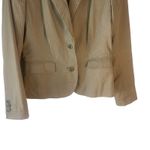 Banana Republic Women's Size 4 Striped Tan Career 2 Button Blazer Photo 2