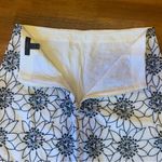 J.Crew  size 6 embroidered floral mini pencil cotton white navy skirt. Photo 4