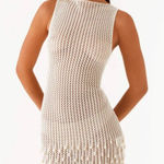 Peppermayo  - Miracle Beaded Crocket ackless Mini Dress in Ivory Cream Photo 0
