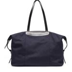 Cuyana Le Sud Weekender Bag Navy Canvas Black Leather Large Travel Tote Photo 0