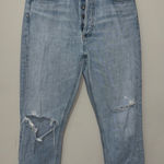 AGOLDE Riley High Rise Straight Jeans Women's Distressed Open Fray Knee 27 Photo 0