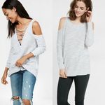 EXPRESS  Two Way Lace Up Cold Shoulder Sweater XS Photo 1