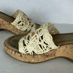Mudd  Vintage Y2K Cork Platform Sandal Size 9 Raffia Floral Sequins 90s Chunky Photo 6