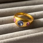 Julie Vos Gold Ring with Pink and Purple Gems size 6 Photo 2