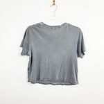 AMO Distressed Crop Tee Gray Size M Photo 3