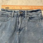 Hollister  Denim Blue Floral Boho Daisy‎ Embroidered Cutoff Jean Shorts 25 0/1 Photo 3