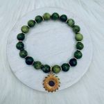 Go Green Sunflower Beaded Bracelet Charm Photo 0