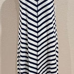89th & Madison NWT Navy Blue Chevron Striped Maxi Tank Dress Size Medium Photo 0