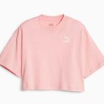 Puma Sz XL Peach Classic Tee Shirt Cropped Top Loose Fit Stretch Photo 1