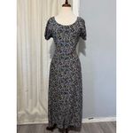 Erika Vintage 90s Floral Print Maxi Dress Short Sleeve Scoop Neck Women Boho S Photo 2