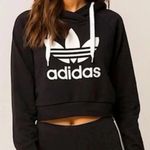 Adidas  Treofoil Black Cropped Logo Hoodie Photo 0