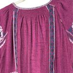 Free People All My Life Wine Embroidered Smocked Mini Dress Women’s XS Boho Chic Photo 8