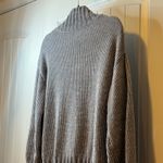 Cynthia Rowley  Gray Chenille Button Shoulder Funnel Neck Sweater Womens Size S # Photo 3