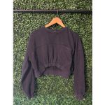 Free People Washed Black On Your Mark Cropped Crewneck Sz XS Photo 1