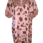 Knox Rose Dress Womens L Purple Orange Floral Boho V Neck Puff Sleeve Peasant Photo 4