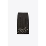 ZARA NWT Woman LIMITED EDITION Satin Effect Jewel Trim Black midi Skirt Size XS Photo 7