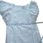 Chequer White Lace Dress Flutter Sleeve‎ Party Cocktail Summer Size 4 Photo 9