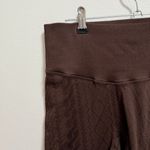 JoyLab Chocolate brown high rise 7/8 ankle length cable knit leggings medium fall cute Photo 6