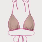 Berlook Pink Lurex Halter Triangle Bikini Top and Tie Side Bikini Bot 1130 Size XL Photo 7