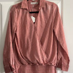 Paper Crane Surplice Wrap Blouse Dusty Pink Photo 0