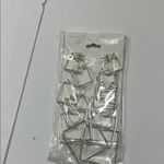 Chic Silver Square Hoop Earrings Set Photo 9