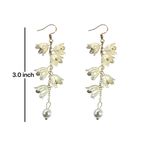 Flower Dangle Drop Earrings for Women Gold Photo 3