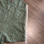 ZARA Embroidered Eyelet Sage Green Casual Romper NO BELT Womens Size Small Photo 3