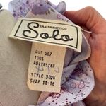 Vintage Floral High Neck Ruffle Front Dress Women’s *M Long Sleeve Boho Maxi Purple Size M Photo 8