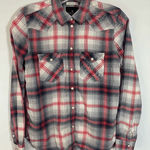 American Eagle  Outfitters Women's Boyfriend Fit Tops Plaid Pearl Button Up XS Photo 0