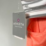 Athleta NWT New Neon Pink Hyper Stripe Energize Workout Top Shirt Photo 3
