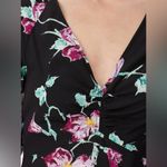 ALC Frank A.L.C Millie Stretch Silk Floral Blouse Top Black 0 Photo 3