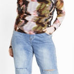 City Chic  Mesh Miranda Print Top Abstract Boho Chic Sexy Girls Night Out Photo 0