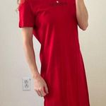 Vintage 90s Polo Jeans Co. Red Short Sleeve Shirt Dress 100% Cotton Ralph Lauren Size L Photo 0