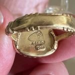 Becky Kelso Chalcedony Filigreed Engraved Ring Size 6 | Solid 14k Gold Photo 3