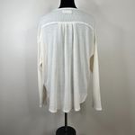 Lucky Brand  Waffle Knit Henley Style V Neck Long Sleeve Tunic Top Photo 5