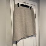 J.Crew Size 6 Light Gray Wool Blend Lined Pencil Mini Skirt Back Slit Zip Back Photo 2