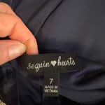 Sequin Hearts Blue  Lace Crop Top Photo 5