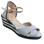 Stuart Weitzman Mirela Nautical Navy Blue White Espadrilles Sandals size 8.5 Photo 0