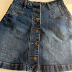 Frye Women's Button down Denim Skirt Size 2 Blue dark wash mid rise Photo 2