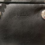 Furla Black Leather Shoulder Bag with Silver Chain Strap EUC Photo 9